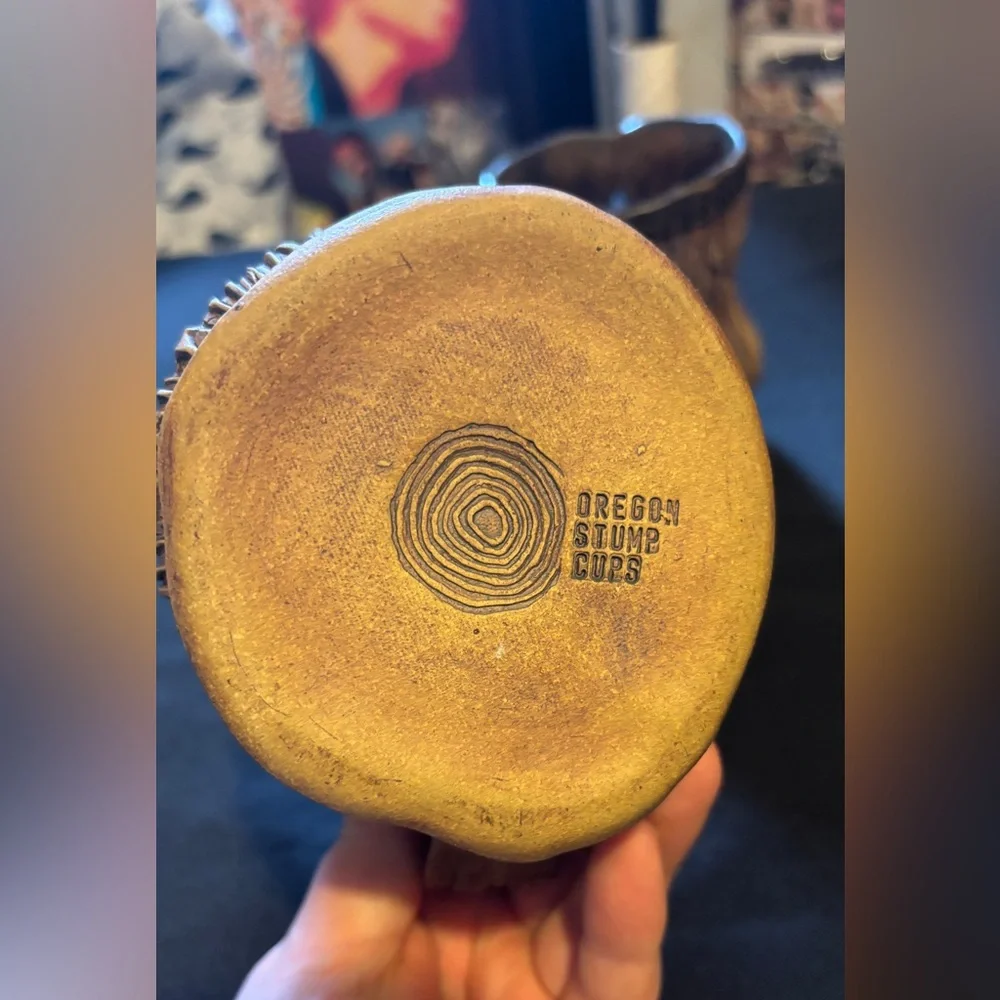 Set of two Oregon stump cups handmade